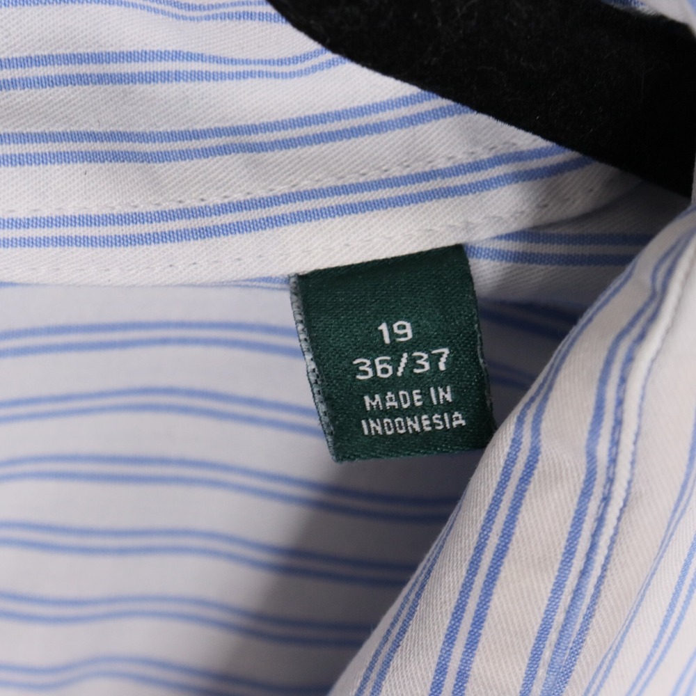 Lauren Ralph Lauren Button Up Shirt Mens Sz 19 36/37 Blue Tall Fit Supima Cotton - Picture 4 of 9